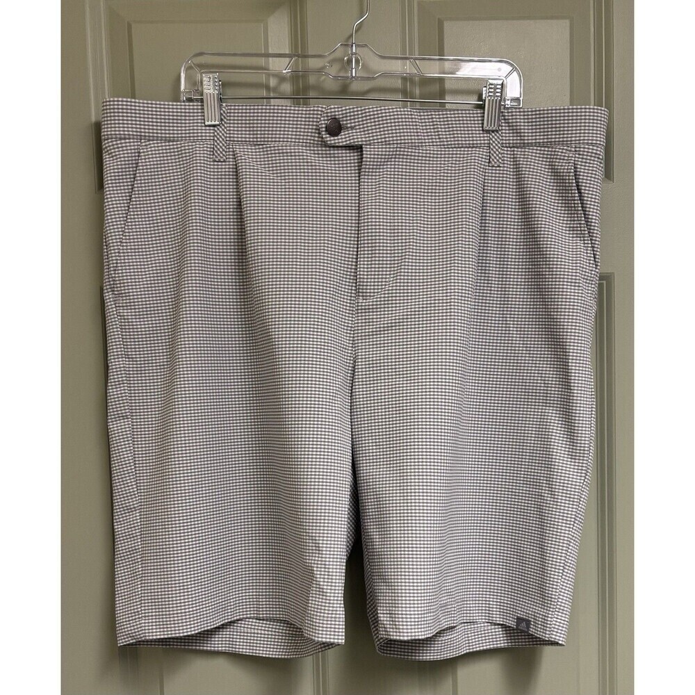 ADIDAS Gray Gingham Golf Short Men's 40 Performance 10" Inseam Checkered Casual